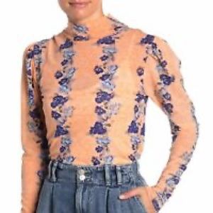 Free people Amber Turtleneck sheer top.